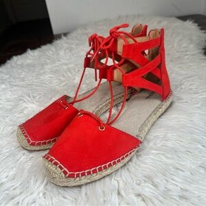 Merona Jayna Women’s Coral Lace Up Gladiator Espadrille Sandals 8.5